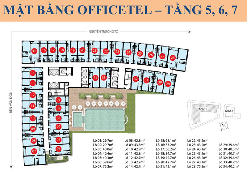 MB OFFICETEL TẦNG 5,6,7