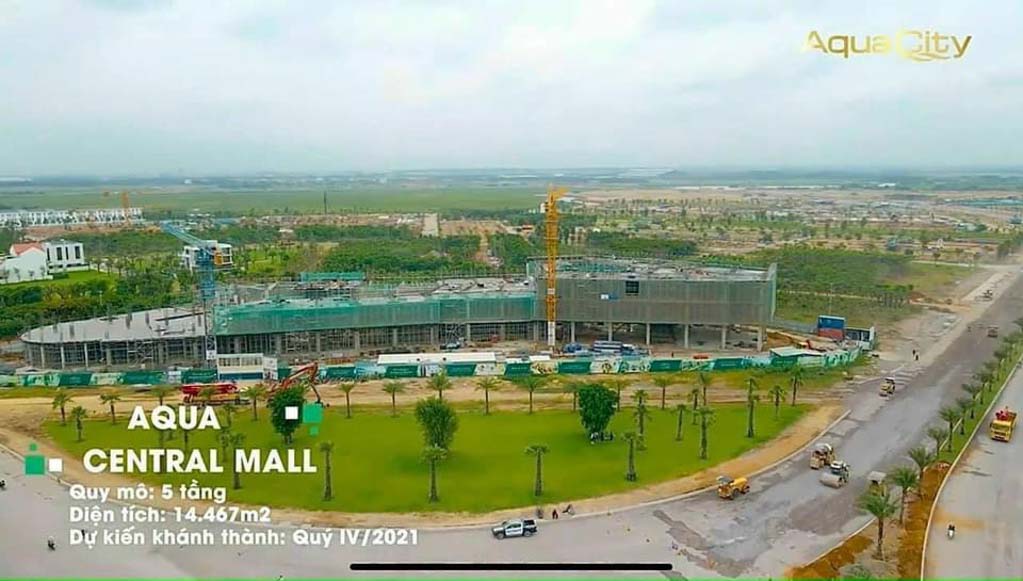 Tiến độ Aqua Central Mall – Dự kiến hoàn thành vào tháng 2/2022